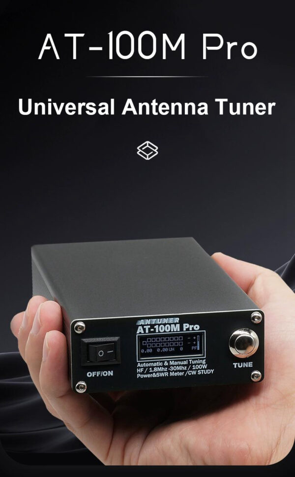 ANTUNER AT-100M Pro 100W 1.8MHz-30MHz ATU-100 ATU-100M  QRP Antenna Tuner Morse Code  SWR Meter Power Meter  For HF Radio - Image 2