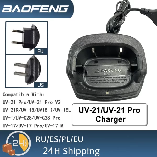 Original Desktop Charger Replacement For Baofeng UV-21 Pro UV-17 Series/UV18 Series Two-Way Radio