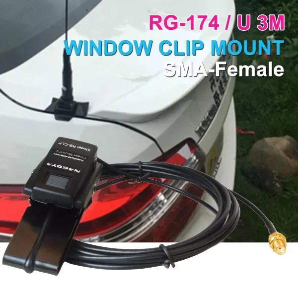 Nagoya RB-CLP Antenna Mount Car Window Mount Clip Bracket RG-174/U 3M for BaoFeng Motorola Kenwood HYT etc Ham Radio - Image 2