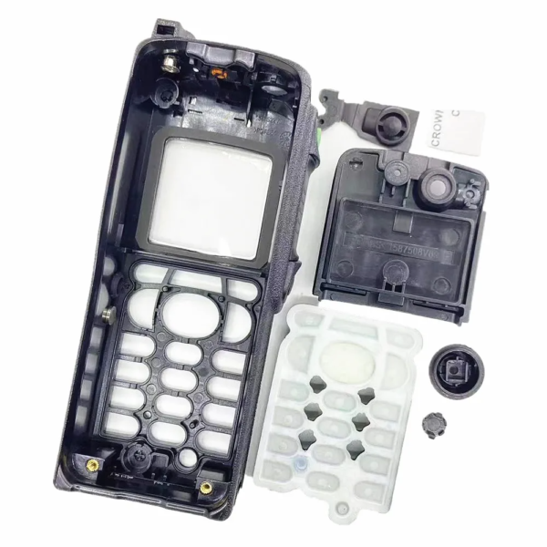 Motorola MTP850 Radio Black Front Shell Housing Case Cover W/ Back Clip Dust Cover Digital Number Rubber Knobs - Image 4