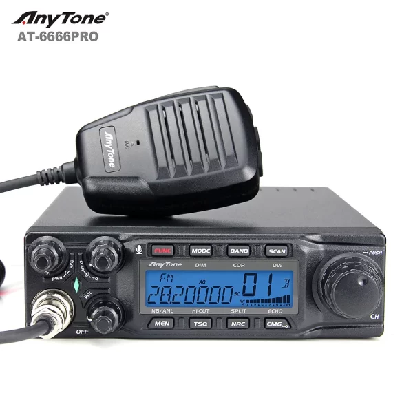 2024 New Anytone AT-6666Pro 80W High Power CB 10 Meter Car Radio CW/AM/FM/USB /LSB/PA Mode 40CH Mobile Transceiver - Image 2