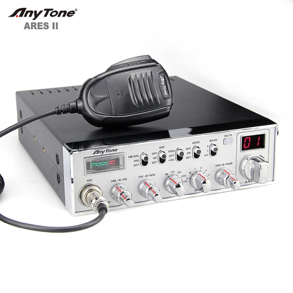 AnyTone ARES II 10 Meter CB Radio for Truck, with CTCSS/DCS, High Power Output Max FM 40W, AM 12W,SSB 35W