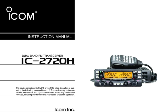 ICOM IC-2720H Dual Band Mobile Amateur FM Mobile Radio walkie talkie - Image 2