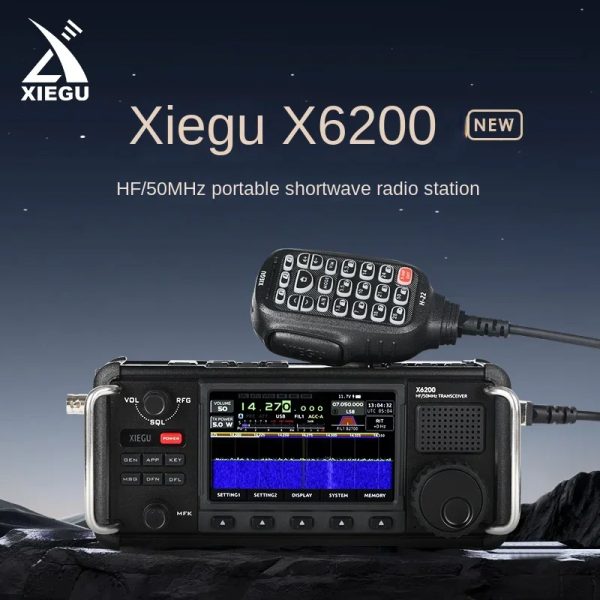 Original XIEGU X6200 SDR Portable Shortwave Radio HF/50MHz Full Mode 8W Built-in Antenna Tuner