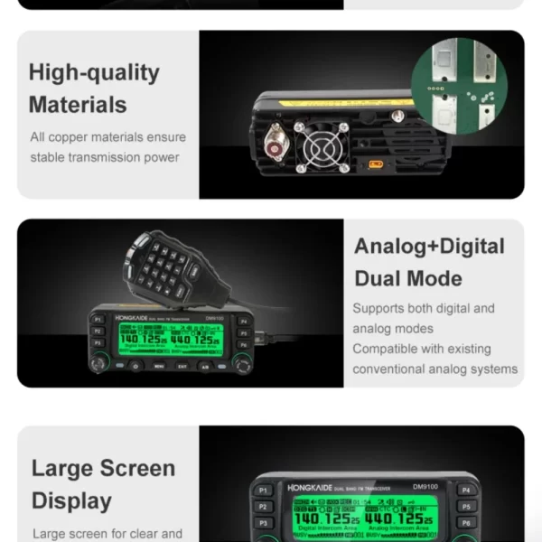 ZASTONE DM9100 25W 4FSK/FM VHF/UHF Wide-band Reception Dual Time Slots Dual Standby Dual Display Digital + Analog Mode GPS APRS - Image 3