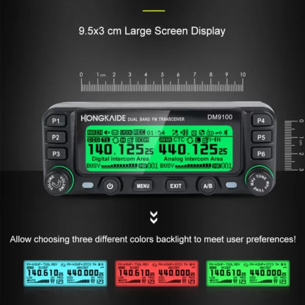 ZASTONE DM9100 25W 4FSK/FM VHF/UHF Wide-band Reception Dual Time Slots Dual Standby Dual Display Digital + Analog Mode GPS APRS - Image 4