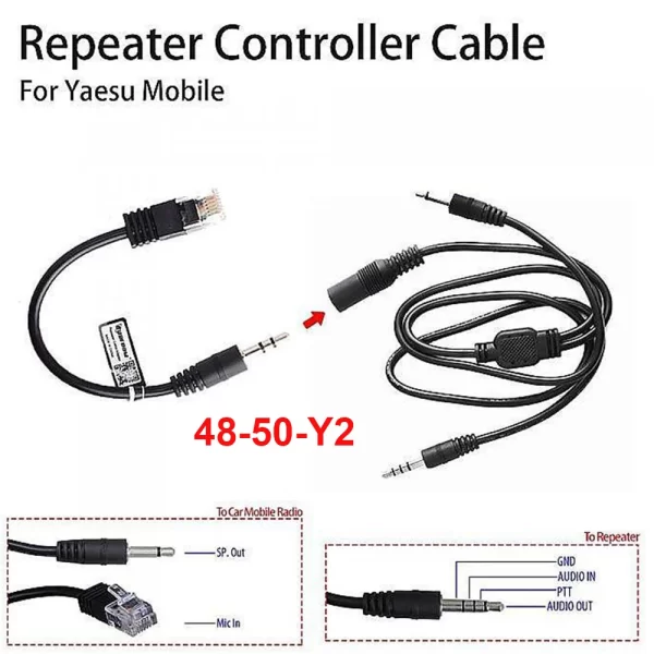 Surecom 8Pin 48-50Y2 Repeater Controller Cable for YAESU MOBILE FT817 FT857 VX2000 VX2200 Mobile Radio Surecom Relay Box Line Accessory