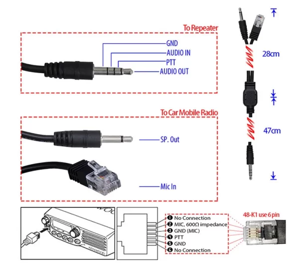 48-K1 Repeater Controller cable for Kenwood MOBILE Radio Free Shipping - Image 2