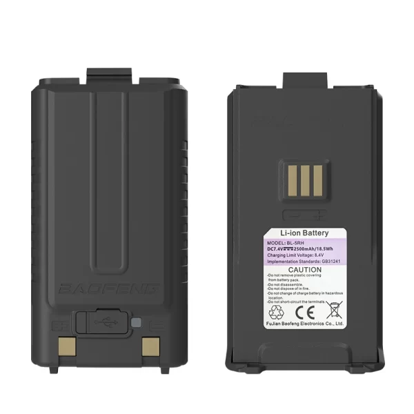 100% Original Baofeng UV-5RH Pro Max Battery GM-5RH Li-ion Battery USB-C Charger BF-K5 Plus UV-5GPlus Walklie Talkie Rechargable - Image 2