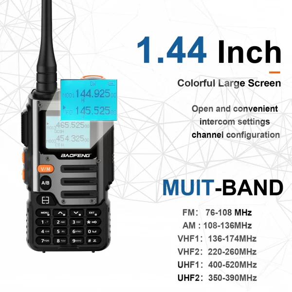 Baofeng UV-K68 Walkie Talkie Air Band Radio TYPE-C K68 Charge UHF VHF DTMF FM NOAA Wireless Frequency Two Way Radio - Image 2