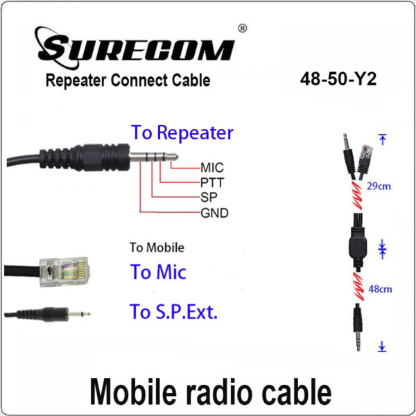 Surecom 8Pin 48-50Y2 Repeater Controller Cable for YAESU MOBILE FT817 FT857 VX2000 VX2200 Mobile Radio Surecom Relay Box Line Accessory - Image 7