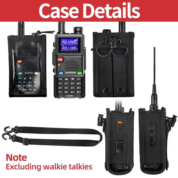 Walkie Talkie Nylon Radio Case Baofeng UV-5RH UV-21R Outdoor Pouch Pocket For Quansheng UV-K5 Plus Holster Molle Radio Pouch - Image 6