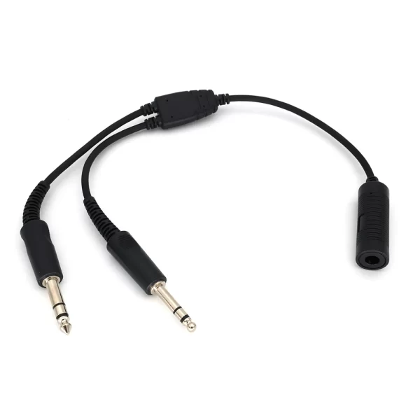 High Quality For Airbus Headset Adapter 7.1mm To GA Dual Plug Cable Aviation Headphone accessories