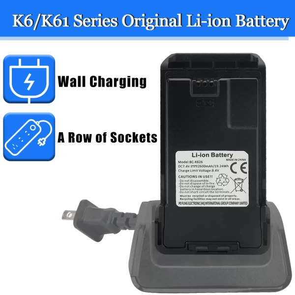 Baofeng UV-K6 UV-K61 DC 7.4V High Capacity Li-ion Battery for UV-K6 UV-K61 Walkie Talkie Ham Portable Two Way Radio - Image 5