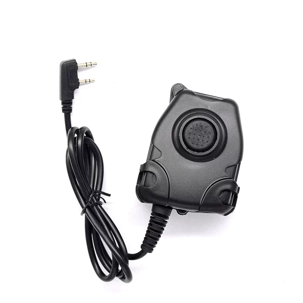 Waterproof PTT Key Extend Cable Plug for Z Tactical Comtac II Noise Reduction Headset 2 Pin K Walkie Talkie Talk Button