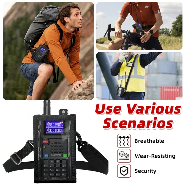 Walkie Talkie Nylon Radio Case Baofeng UV-5RH UV-21R Outdoor Pouch Pocket For Quansheng UV-K5 Plus Holster Molle Radio Pouch - Image 5