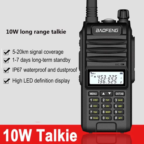 2025 hunting 18w walkie talkie 10km Baofeng BF-UVF10 ham radio comunicador professional long range dual band cb comunicacion - Image 4