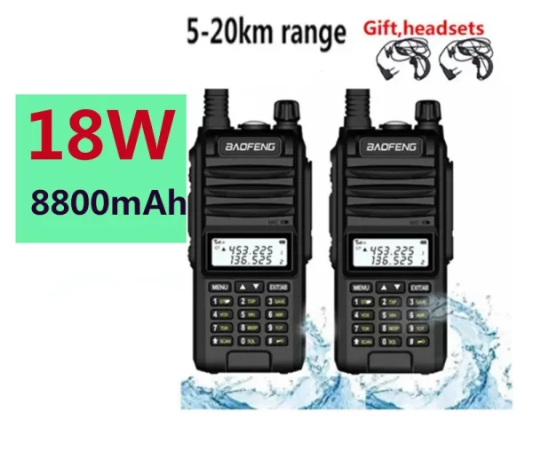 2025 hunting 18w walkie talkie 10km Baofeng BF-UVF10 ham radio comunicador professional long range dual band cb comunicacion