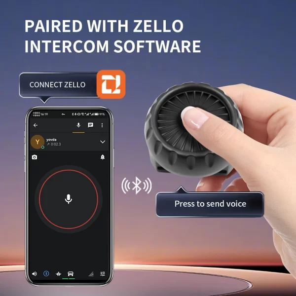 Wireless Bluetooth PTT Walkie Talkie Button with Adjustable Magic Strap for IOS Android Phone Zello Push-to-Talk Button - Image 3