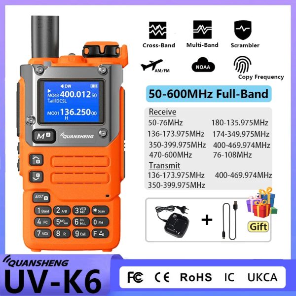 Quansheng UV K6 Army Green Handheld Radio Yellow Newest AM FM Full Band Walkie Talkie - Image 5