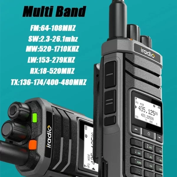 Iradio UV 88 Walkie Talkie Shortwave 2.3-26.1mhz UV88 FM/SW/MW/LW Radio Multi Band Type-C charge NOAA 1024CH Equal Radtel RT-860