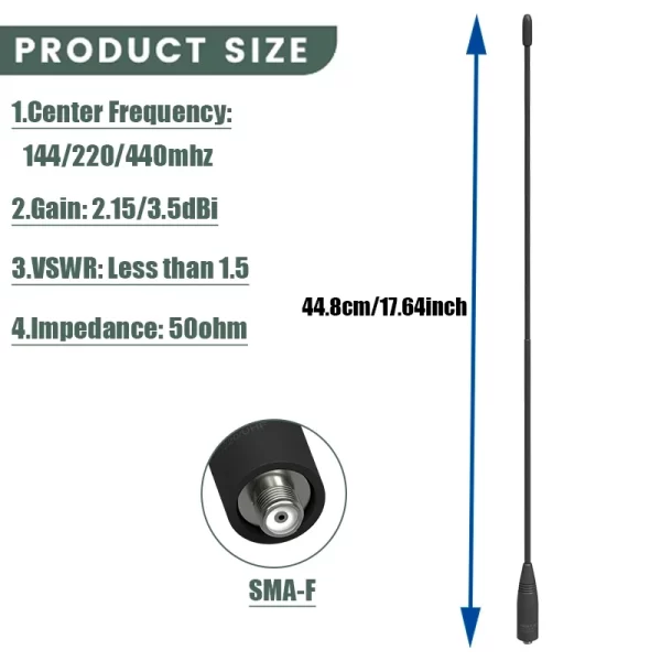 Original NA-320A Nagoya Antenna High Gain SMA-F Tri-Band HT Aerial 144-220-440Mhz For UV-26 UV-25 DM-32 UV-K6 Iradio UV-88 Radio - Image 4