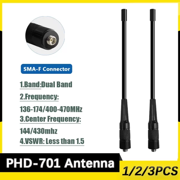 Walkie Talkie Antenna SMA-Female Dual Band 144/430MHz For Baofeng UV-32 UV-26 DM-32 DM-1701A Quansheng UV-K6 UV-K5