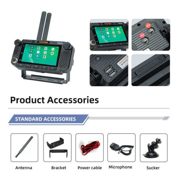 YANTON TM-7600 Professional PTT Radio 4G LTE 3G WCDMA GSM IP Network POC Mobile Car Radio Walkie Talkie With GPS - Image 3