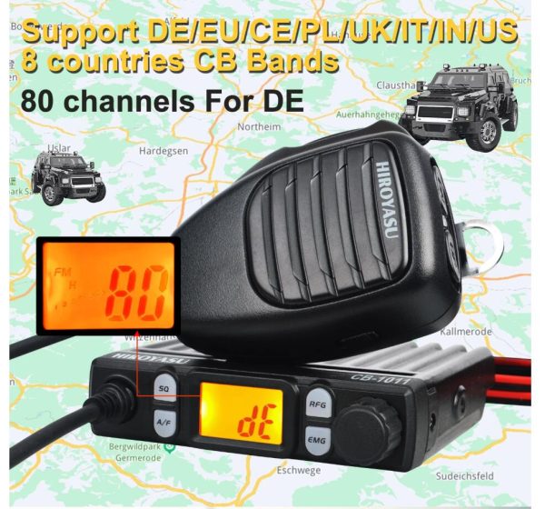 Hiroyasu Walkie Talkie CB-1011 Citizen Bands 26.565-27.99125MHz 11Meter Mini 27MHz FM/AM 8W 40Ch CB Radio For EU PL DE CE UK IN US IT Countries - Image 2