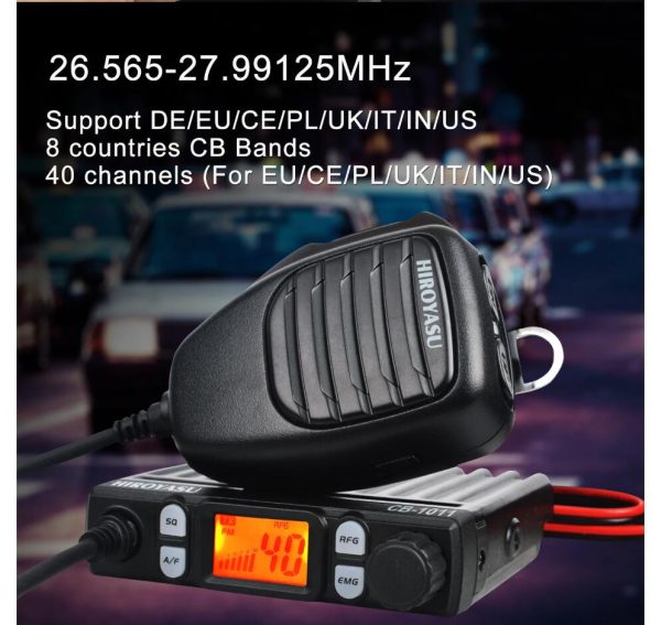 Hiroyasu Walkie Talkie CB-1011 Citizen Bands 26.565-27.99125MHz 11Meter Mini 27MHz FM/AM 8W 40Ch CB Radio For EU PL DE CE UK IN US IT Countries - Image 4