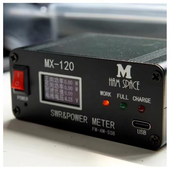 MX-120 1.8-50M 120W SWR & Power Meter FM-AM-SSB Rechargeable SWR Power Watt Meter with OLED Display - Image 6