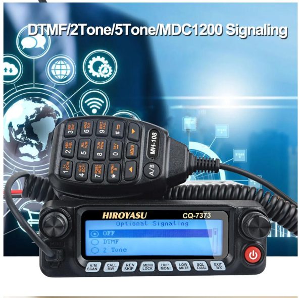 Walkie Talkie HIROYASU CQ-7373 Detachable Front Panel 108-615MHz Eight Bands Rx VU Dual Band Tx 50W 100Ch Air Band Amateur Mobile Transceiver - Image 5