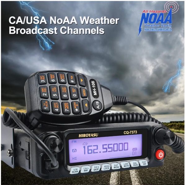 Walkie Talkie HIROYASU CQ-7373 Detachable Front Panel 108-615MHz Eight Bands Rx VU Dual Band Tx 50W 100Ch Air Band Amateur Mobile Transceiver - Image 3