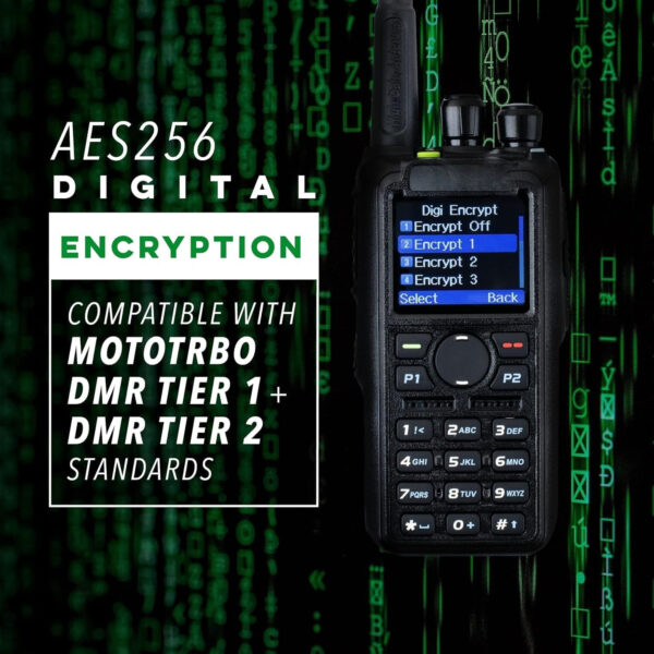 DMR-6X2 DMR & Analog Dual Band Two-Way Radio (USB-C Battery) – 7W VHF/UHF (136-174MHz & 400-480MHz), Encryption, GPS