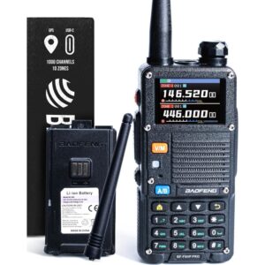 Baofeng BF-F8HP PRO (UV-5R 7th Gen) 8W Tri Band Portable Radio VHF/1.25M/UHF, IP54 GPS, Aviation Band Scanner NOAA Weather Mode