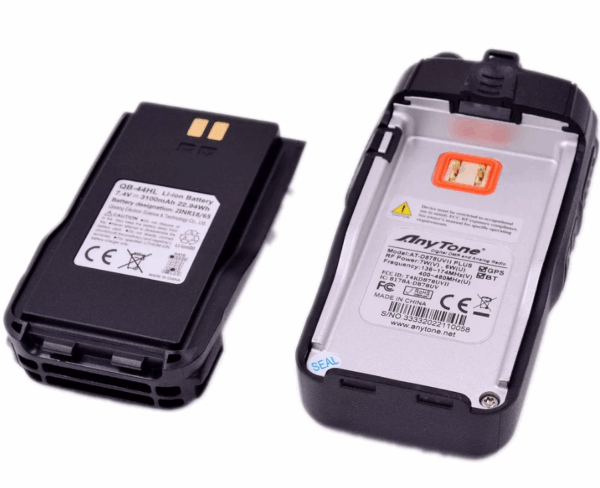 AnyTone QB44HL Li-ion Battery Optional USB C port 7.4V 3100mAh 22.94WH for AT868 AT878UV II Plus Series HAM Radio Accessory