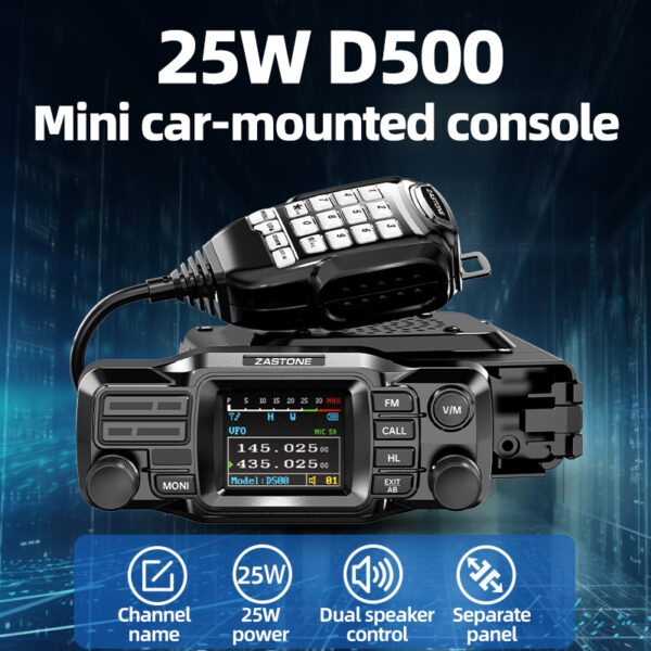 ZASTONE D500 Car Walkie Talkie 25W Mini Mobile Car Radio HF Transceiver Aviation AM Frequency Decoding Outdoor Communication