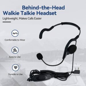 EHK014 Walkie Talkie Headset K2 Pin Connector PTT Portable Earpieces Coiled Cable Adjustable Two Way Radio Earphone