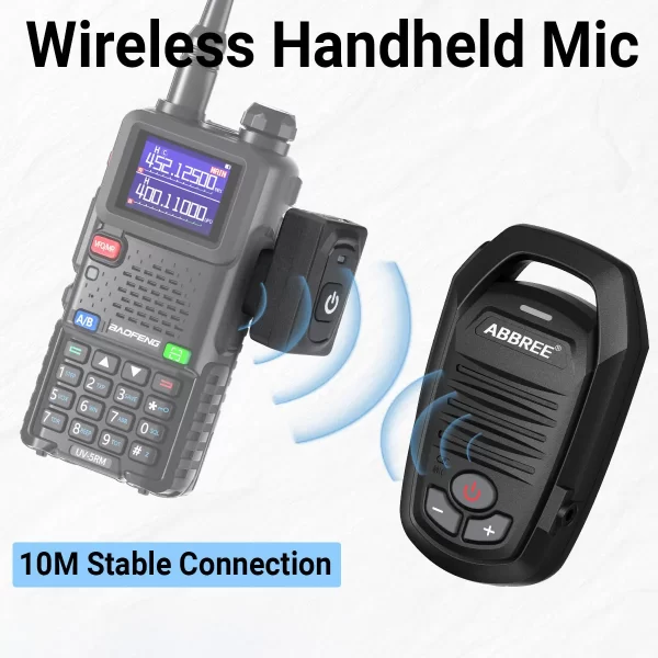 ABBREE Wireless Bluetooth Handheld Speaker Mic For BaoFeng UV-5R BF-888S Quansheng UV-K5 UV-K6 Two Way Ham Radio - Image 2