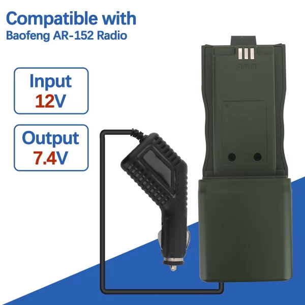 Baofeng AR-152 Car Charger Battery Eliminator 12V Adapter For AR-152 Radio Walkie Talkie - Image 2