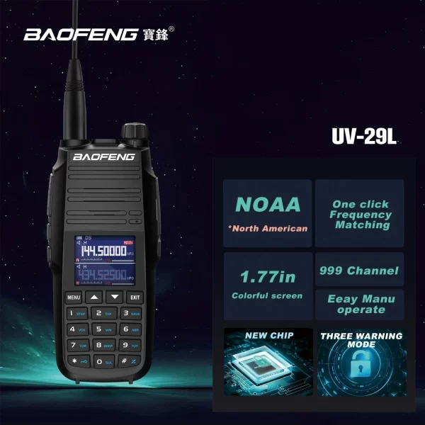 Baofeng UV-29 Pro Max Long Range DTMF Walkie Talkie Type-C Charging Display Radio NOAA 999 Channel Two Way Radio - Image 3