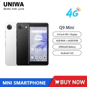 Phone UNIWA Phonemax Q9 Small Mini Unisoc T606 4G Smartphone 4 Inch QHD Face ID