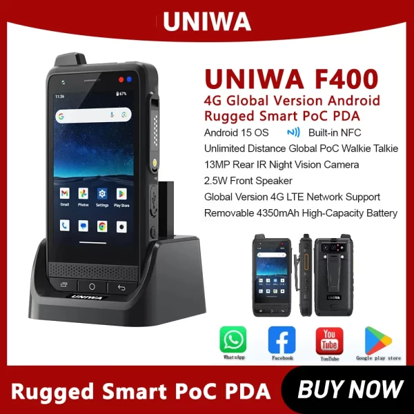Free Shipping ZELLO Uniwa F400 4-Inch DMR Digital Waterproof Walkie Talkie Phone