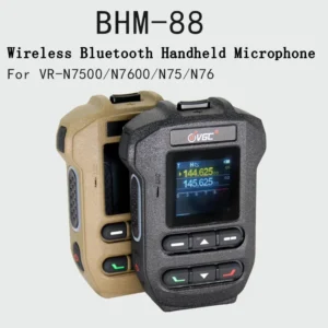 BHM-88 Wireless Bluetooth Handheld Microphone with Display for VR-N7600, N7500, N76, N75, N65 Walkie Talkies