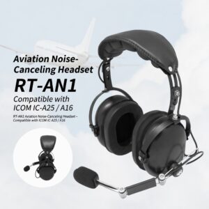 RT-AN1 Aviation Noise Cancelling Earpiece Professional Pilot Headphone Fit ICOM A25 A16 Transceiver Headphone