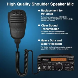 Heavy Duty MH-31B8 8-Pin Speaker Mic for Yaesu Amateur Radio Transceivers, Compatible with FT-840 FT-990 FTDX1200 FTDX3000D