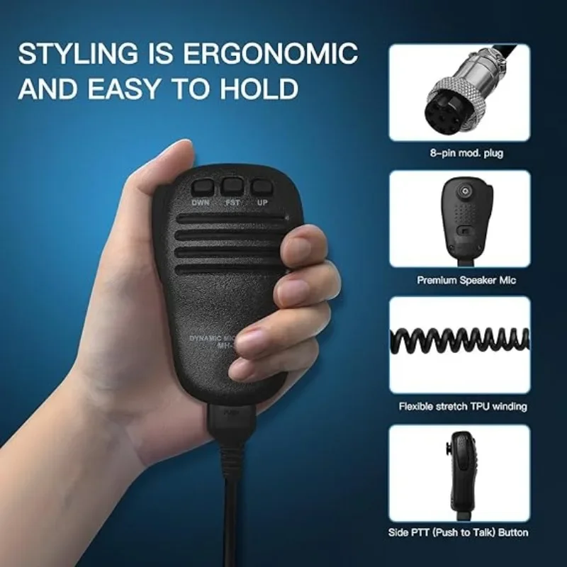 Heavy Duty MH-31B8 8-Pin Speaker Mic for Yaesu Amateur Radio Transceivers, Compatible with FT-840 FT-990 FTDX1200 FTDX3000D - Image 3