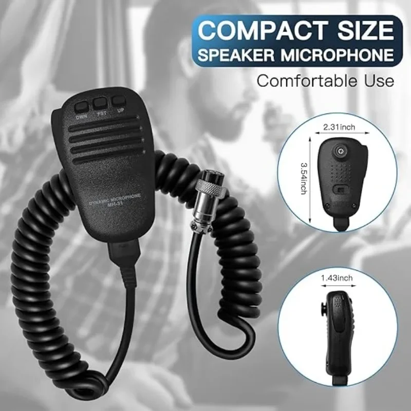 Heavy Duty MH-31B8 8-Pin Speaker Mic for Yaesu Amateur Radio Transceivers, Compatible with FT-840 FT-990 FTDX1200 FTDX3000D - Image 5