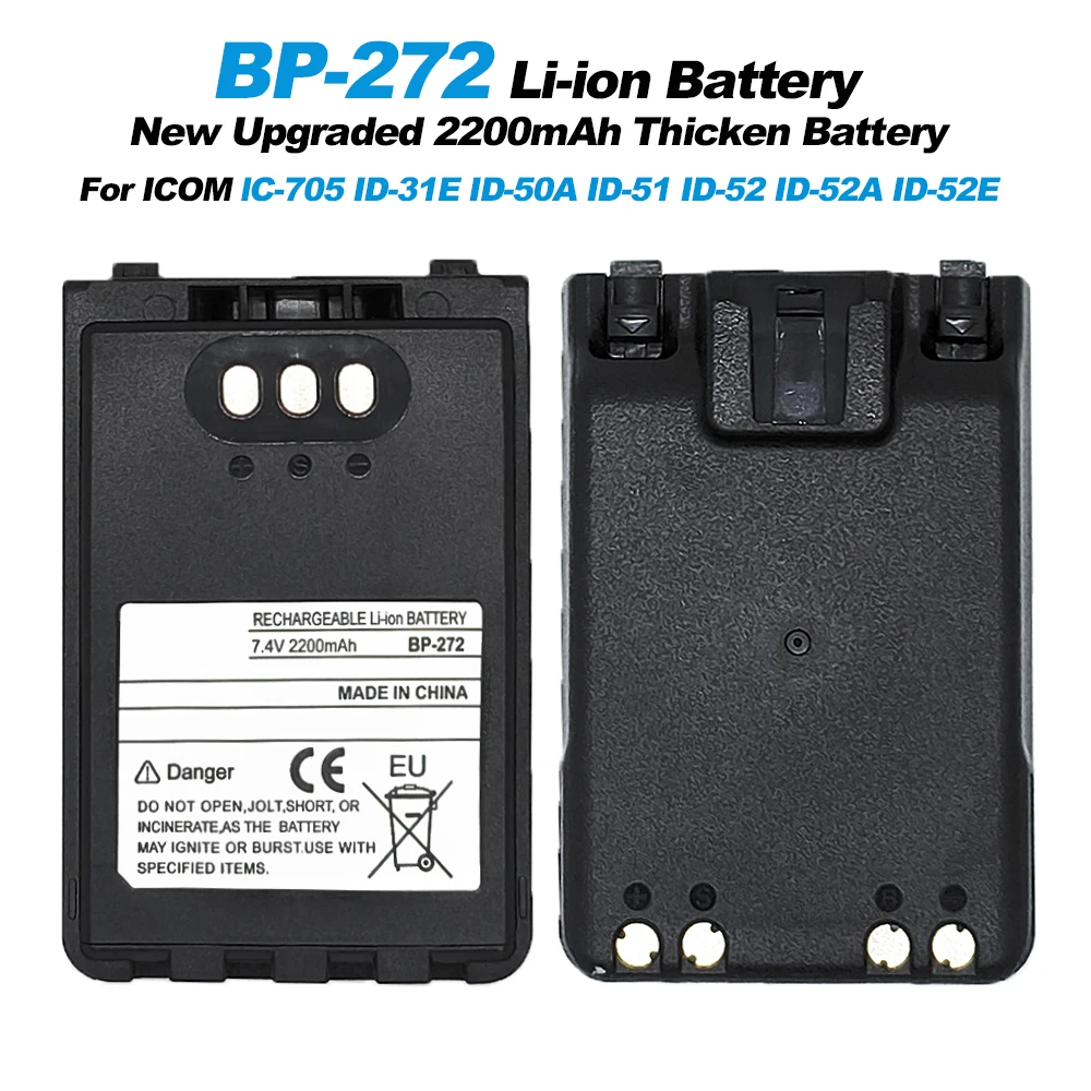 New BP-272 Li-ion Battery Thicken 2200mAh Walkie Talkie Battery For ICOM lC-705 ID31E ID50A ID51 ID52 ID52A ID52E Two Way Radios