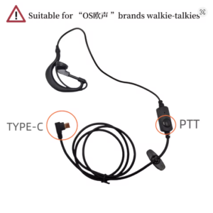 Free Shipping G-Type Earhook Walkie Talkie Headphone OS-E23 C Type OS Radio Earpiece